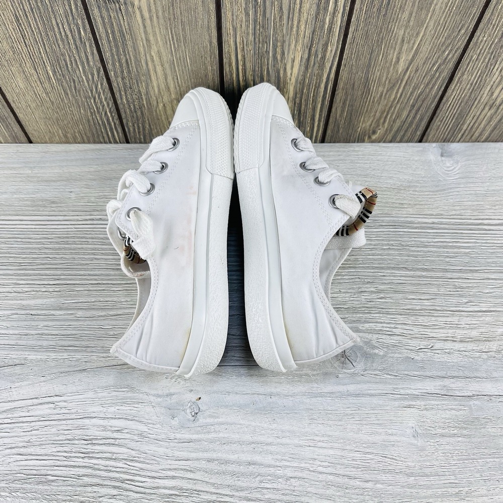 Burberry Kid's Larkhall Icon Stripe Logo Gabardine Sneakers Size 29 - Picture 11 of 16